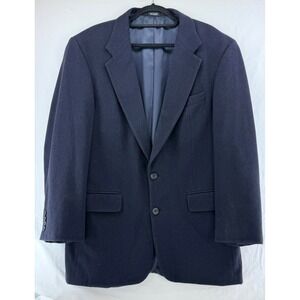 Oscar de la Renta Menswear Navy Blue Cashmere Wool Blend 2-Button Sport Coat 42L